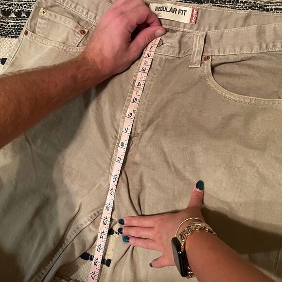 Levi's Men's 505 Regular Fit Khaki 100% Cotton Straight Leg Jeans - Size‎ 38 - Picture 12 of 13